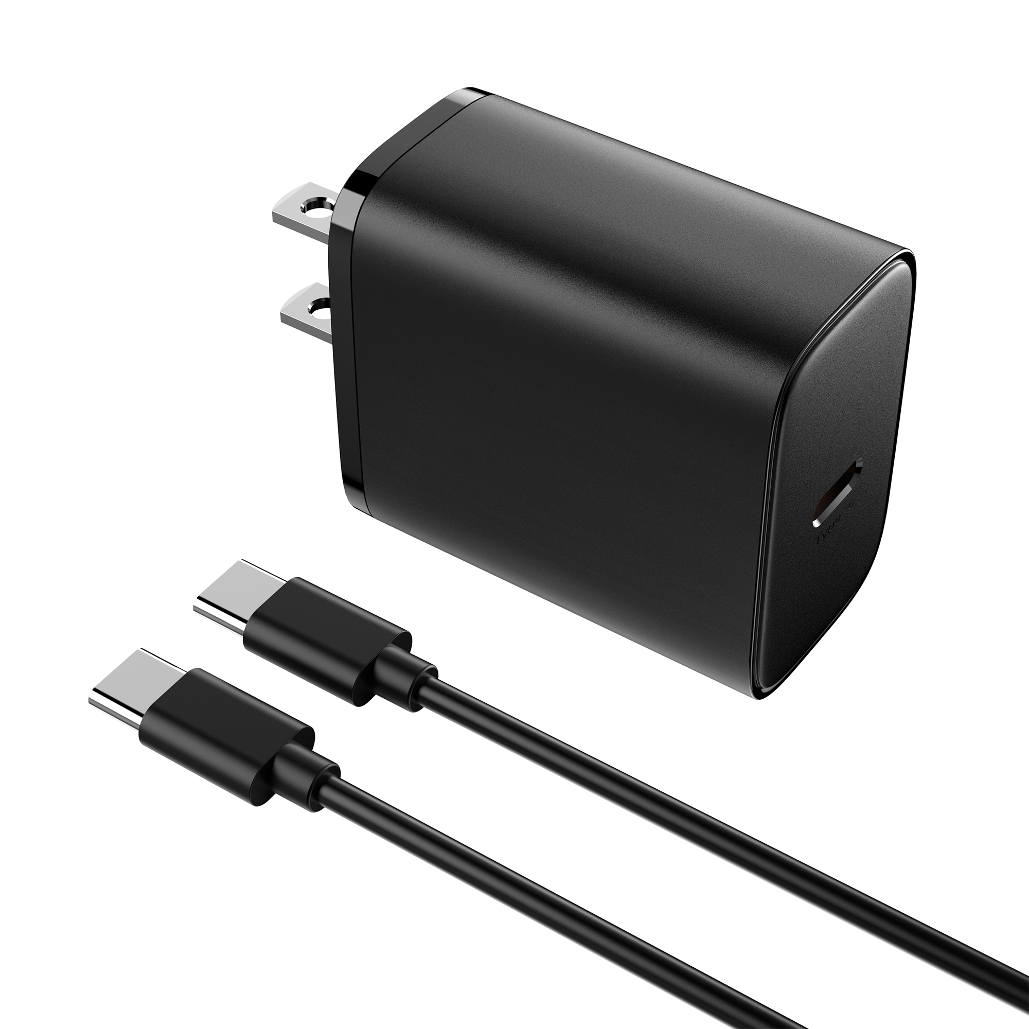 Mukiya Space Black 45W PD Wall Charger with Matching 2m Fast Charging Cable for iPhone 16 Pro Max