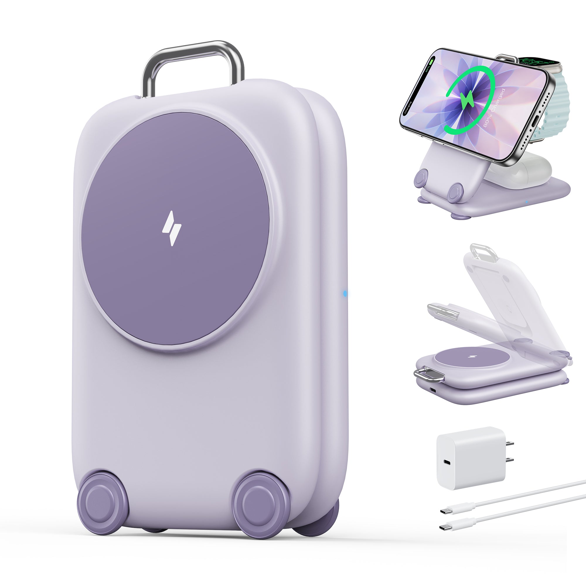 スーツケース型マグネット式ワイヤレス充電器 – Mukiya