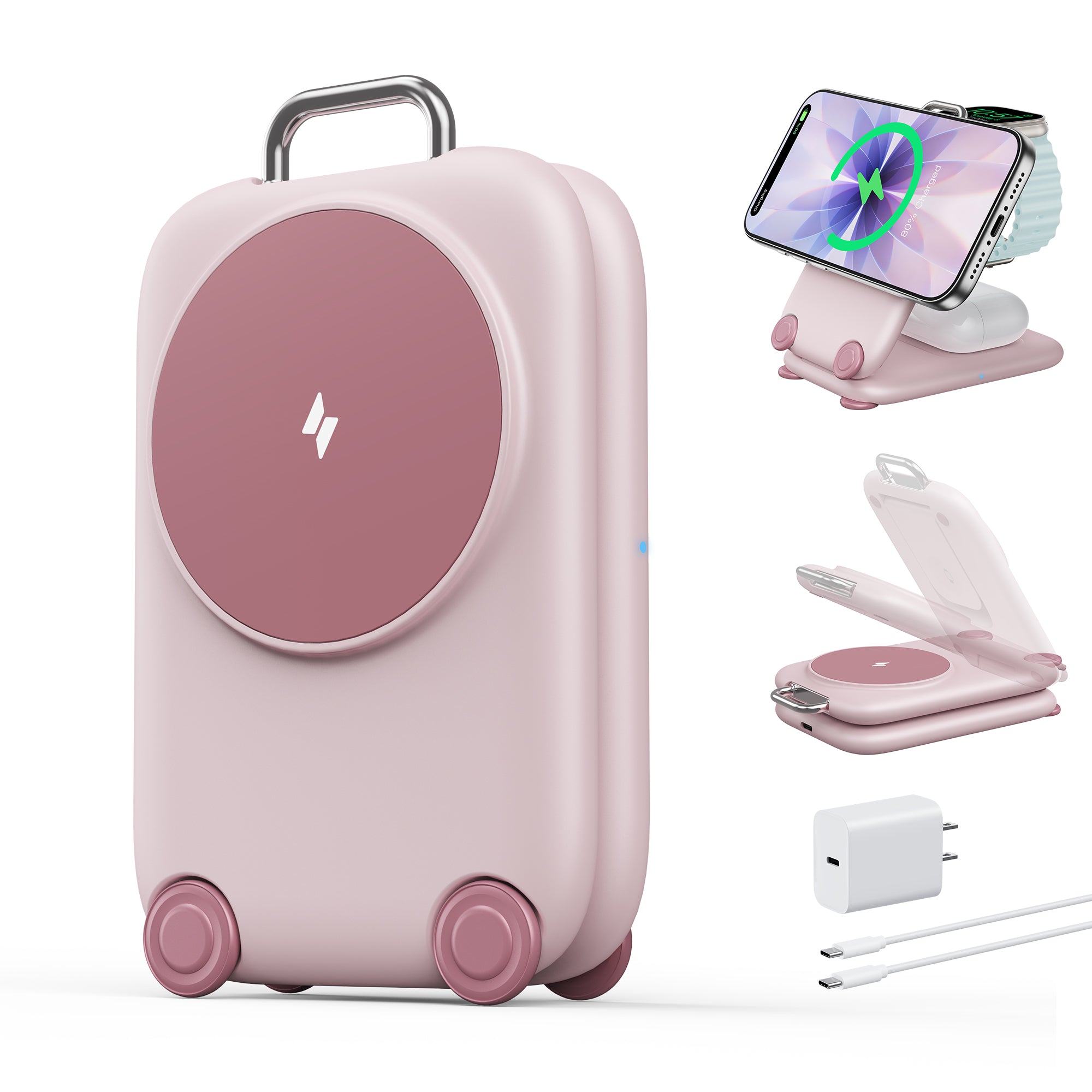 スーツケース型マグネット式ワイヤレス充電器 – Mukiya