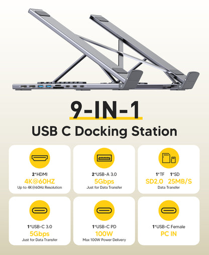 8-in-1 USB-C Laptop Dock Stand