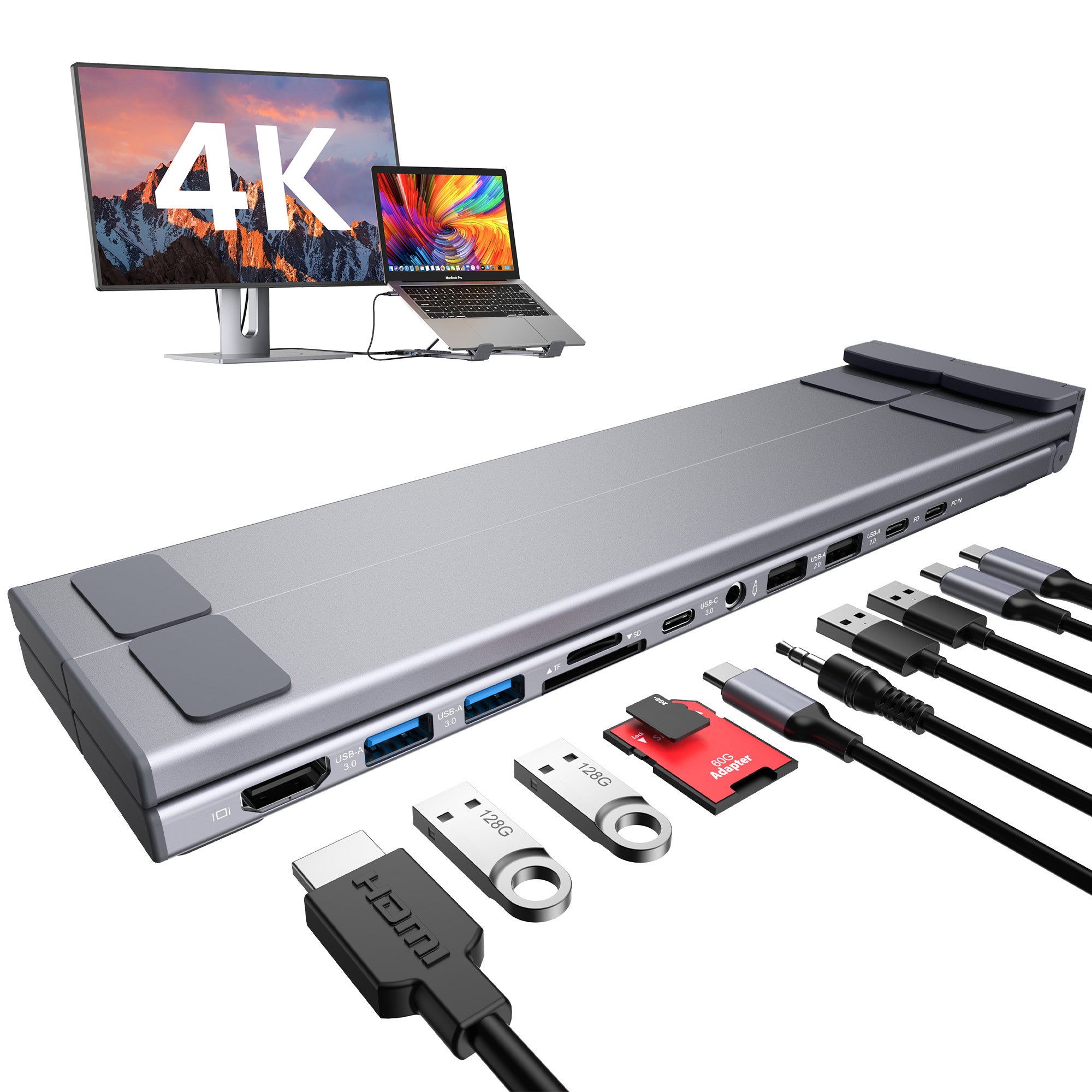 SHARP ノートPC ドッキングステーション セット USB-Cラップトップドックスタンド — ケーブル1本でフルセットアップ