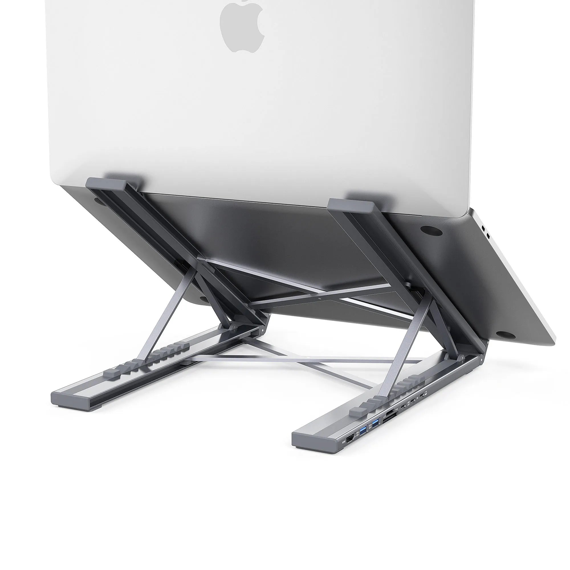 Rear View of Integrated Dock showing Clean Cable Management for Minimalist Desks
