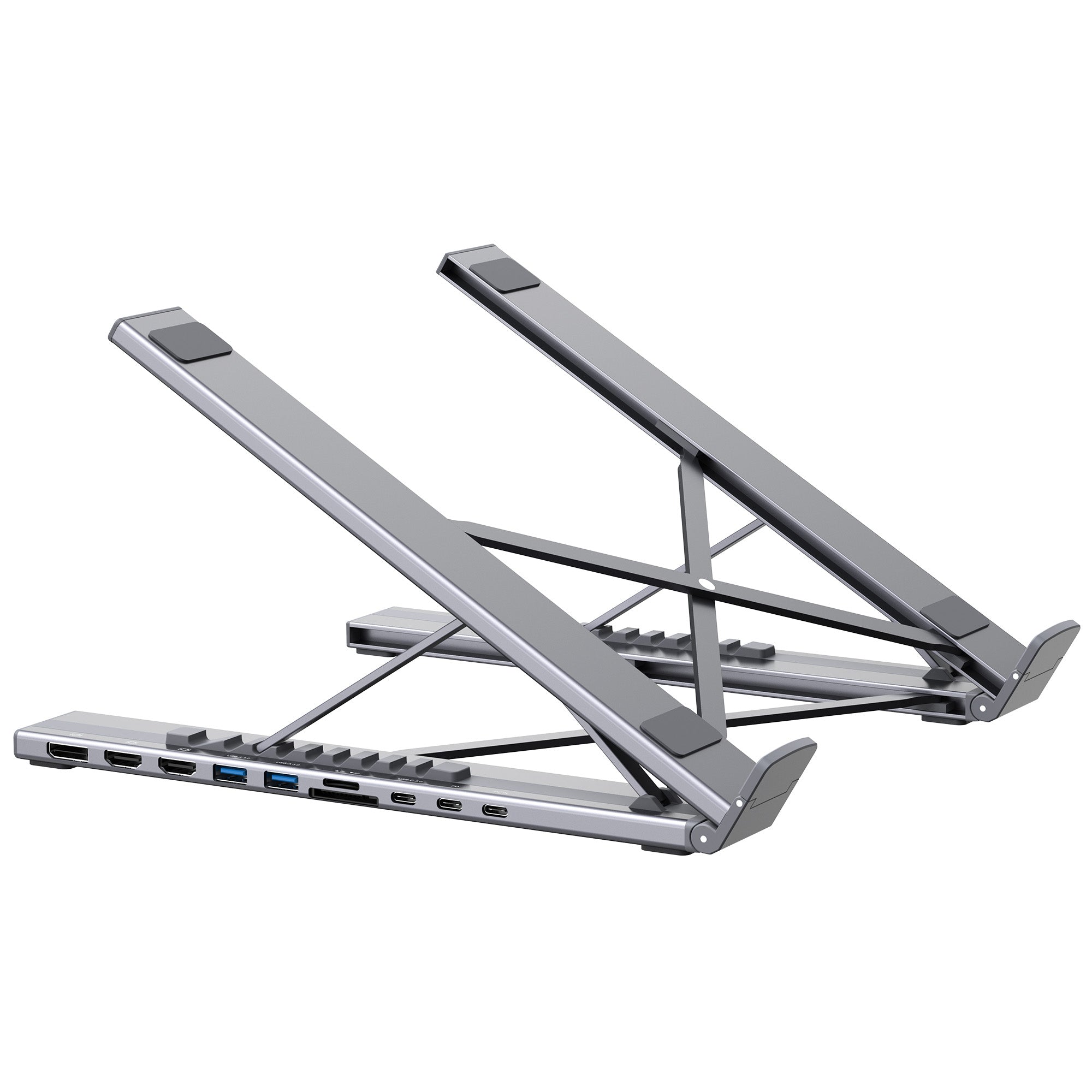 Mukiya USB-C Laptop Docking Station Stand Max - Triple Display Support and 10-in-1 Hub